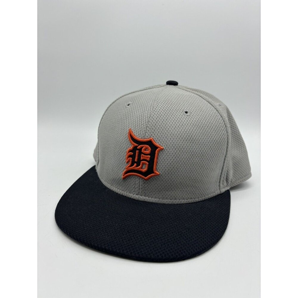 New Era Detroit Tigers Hat Cap Size 7 1/8 Fitted 59Fifty Batting Mesh Gray MLB